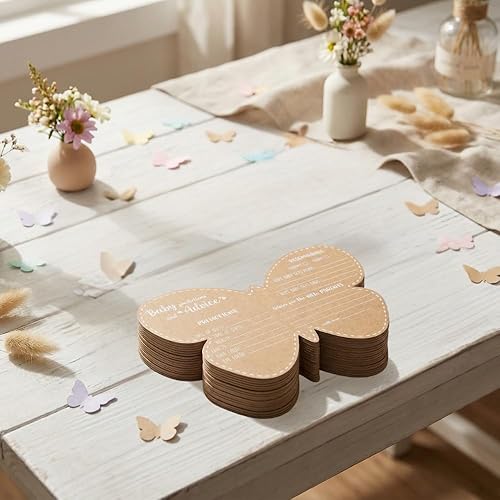 Miniatura 5 de Decoraciones de mariposa para baby shower, tarjetas de consejos para baby shower para padres futuros, juegos de baby shower para niñas, juego de 50