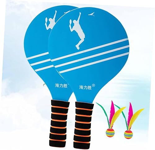 Miniatura 6 de BESPORTBLE Raqueta de bádminton Raqueta de bádminton Placa de paleta de bádminton para niños Bola de playa de madera para niños