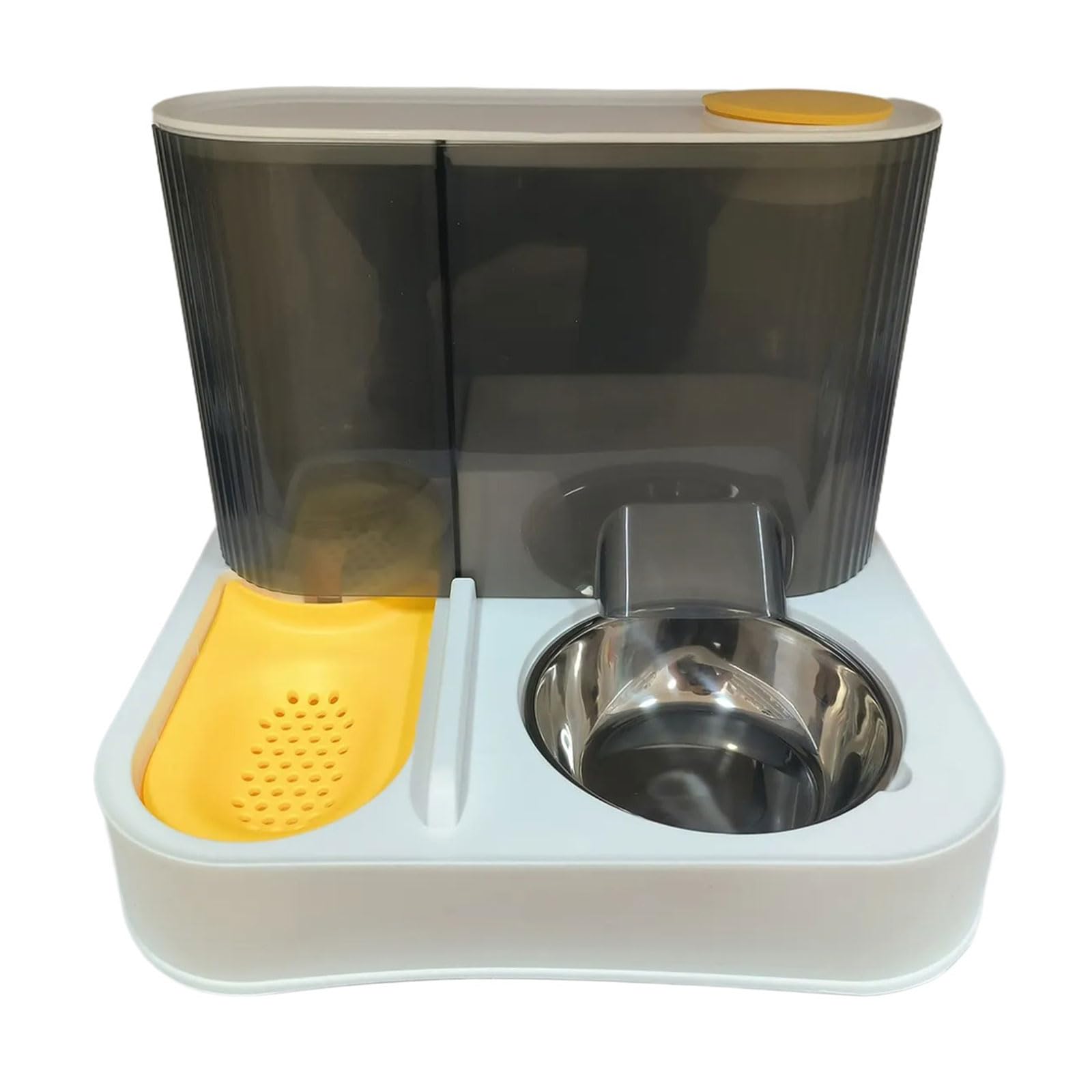 Comedero elevado para mascotas con comedero de acero inoxidable extraíble y dispensador automático de agua. Cuenco de acero inoxidable para gatos con agua y comida