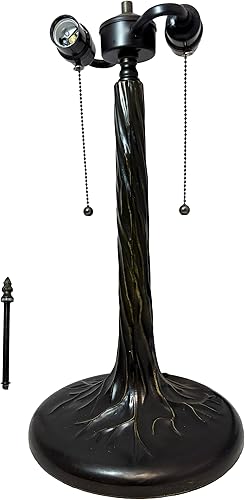 Miniatura 4 de Base de lámpara de metal para tronco de árbol, acabado de bronce antiguo con reflejos dorados, buen peso, 23 pulgadas de alto