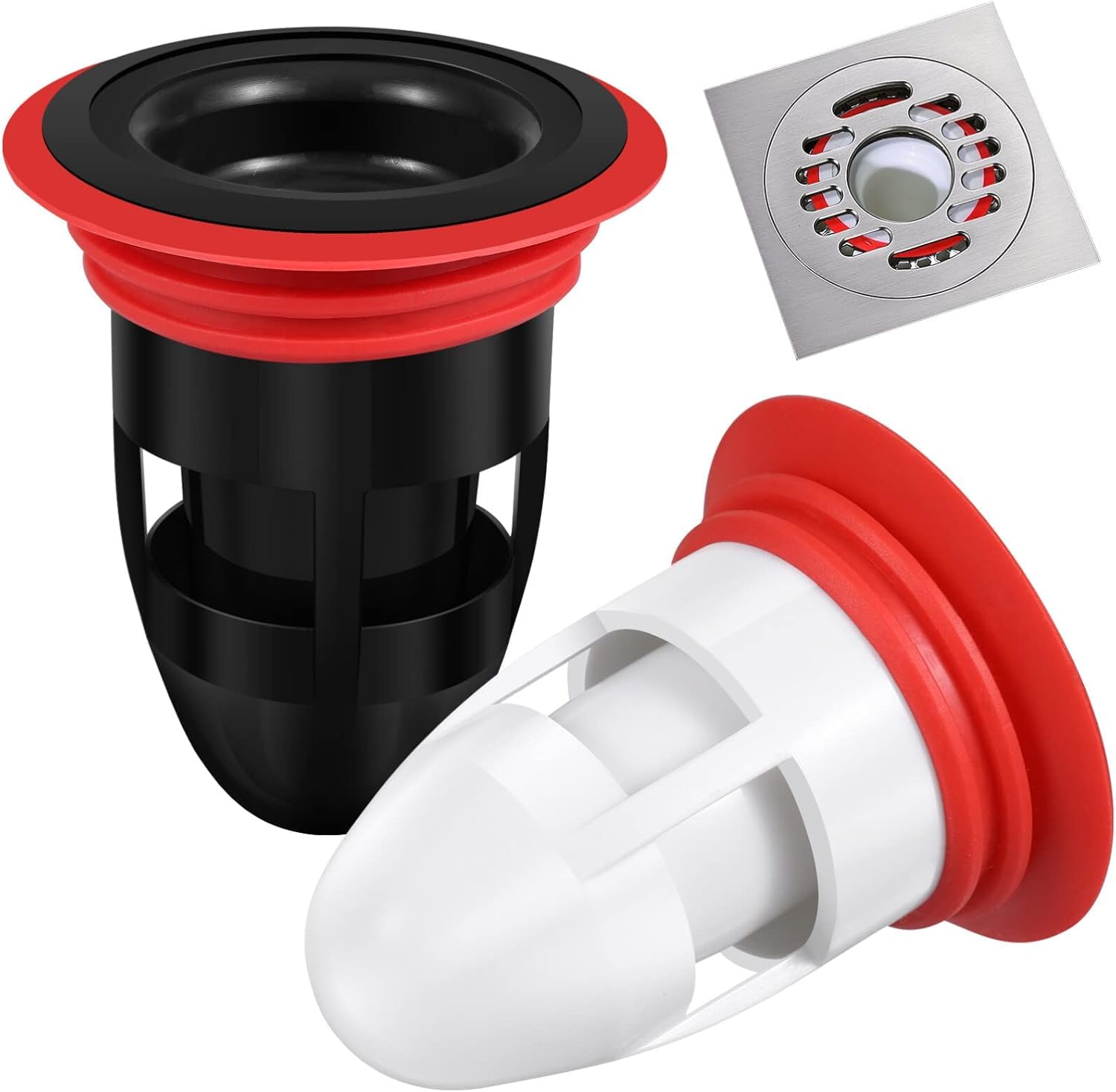 Niltracy Multicolor 2Pcs Shower Floor Drain Backflow Preventer Sewer Core Anti-Odor Plug For Kitchen Bathroom 2.56X2.16x1.42inch