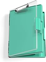 Vista 14 de Hongri Portapapeles con almacenamiento, carpeta rosa de 8.5 x 11 pulgadas con apertura lateral para enfermería, resistente con doble compartimento