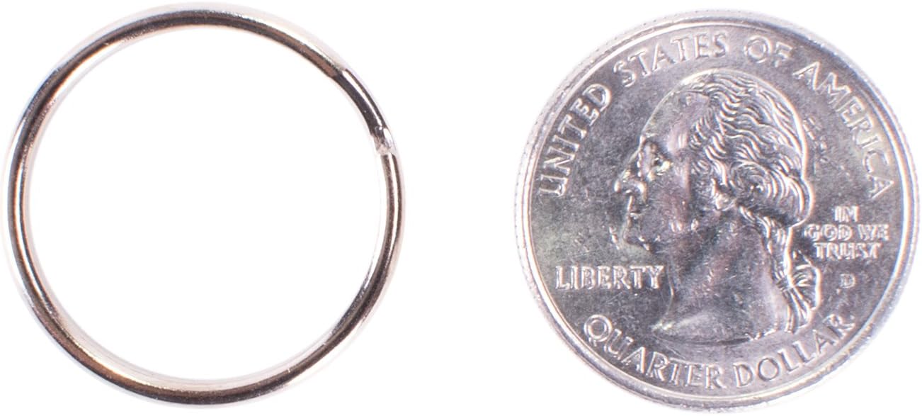 Super Z Outlet 1" (25mm) Nickel Plated Silver Steel Round Edged Split Circular Keychain Ring Clips for Car Home Keys Organization, Arts & Crafts, Lanyards (100)