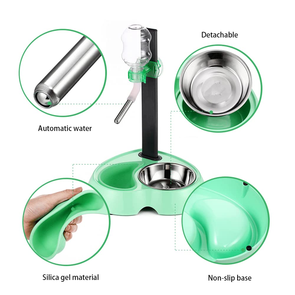 Bebedero De Agua para Perros Y Gatos Bebedero De Fuente Automático De Plástico Soporte De Comida Multicolor Plato Alimentador De