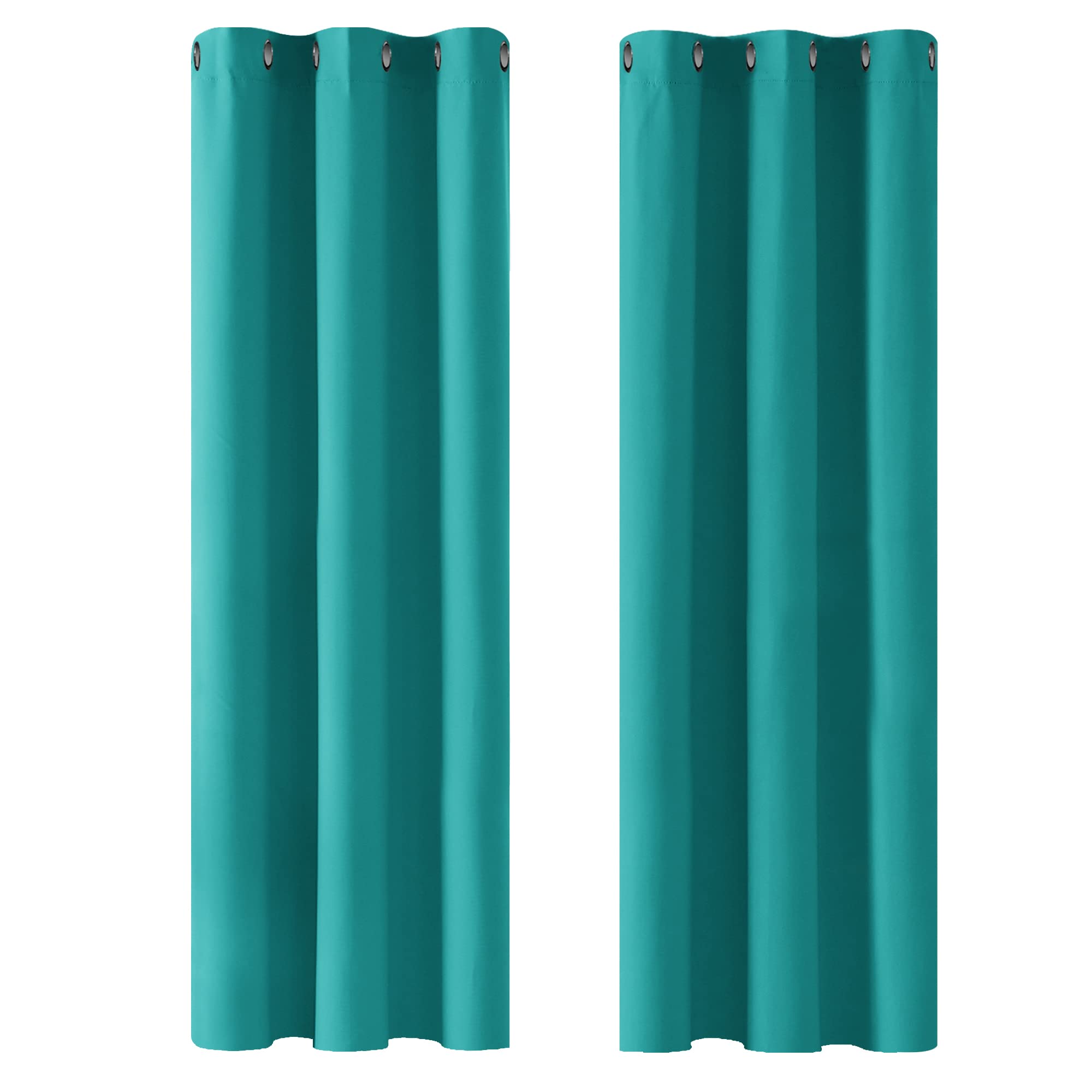 Deconovo Turquoise Noise Reducation Curtains Eyelet Blackout Curtains Blackout Ring Top Curtains Nursery Curtains For Wedding 42 X 72 Inch 2 Panels