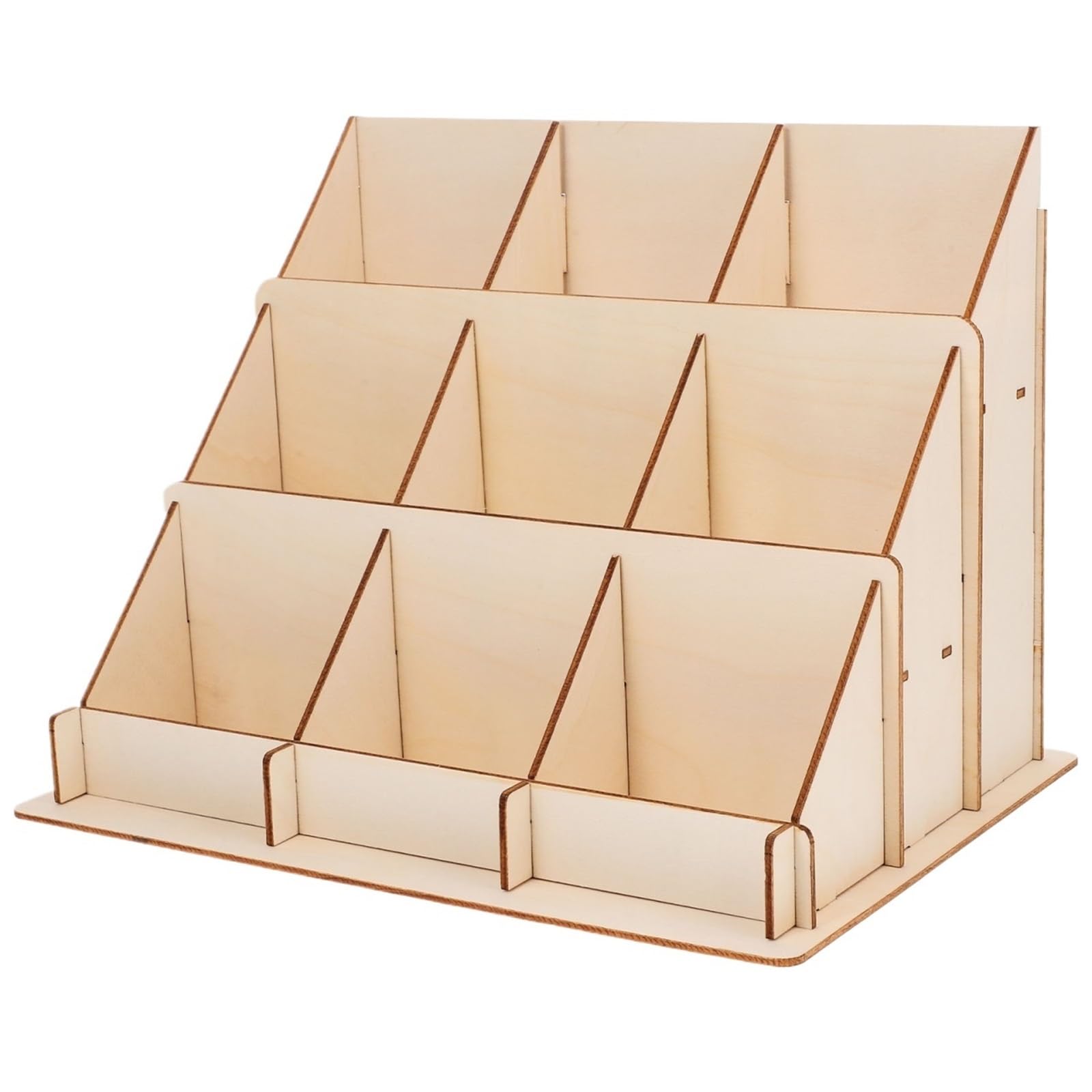 Huwoyg Beige Wooden Card Display Stand Decor Sticker For Retail Racks Shelves Business Bookmark Portable Postcard For Cards
