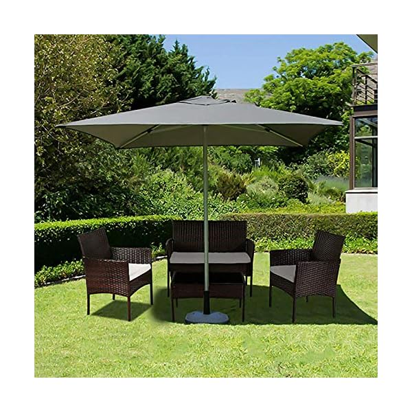 EIVD Patio Furniture Set 4 Piece Outdoor Wicker Sofas Rattan Chair Wicker Conversation Set Coffee Table Bistro Sets For Pool Backyard Lawn (Brown)