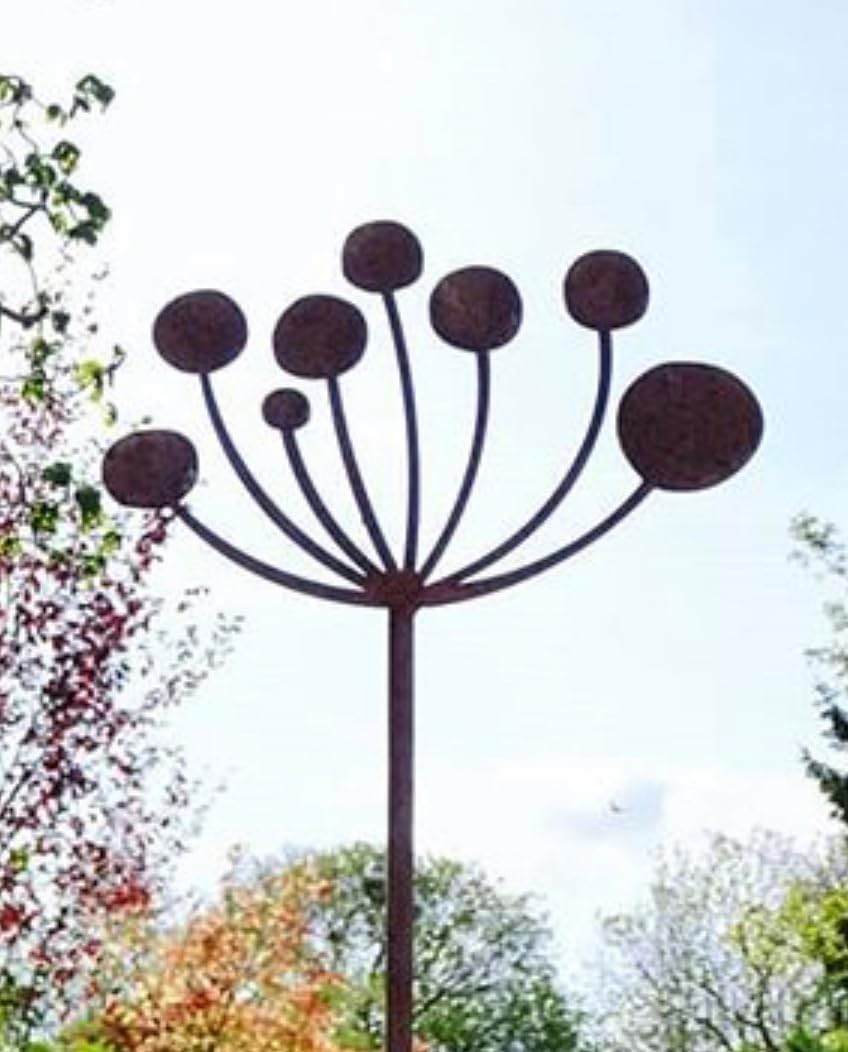 GAP GARDEN PRODUCTS Solid Metal 5ft (152cm) Cow Parsley Plant stake/Support (pack of 3) Bare meta That Will Age Over Time To Give A Rustic Patina Finishโฆ