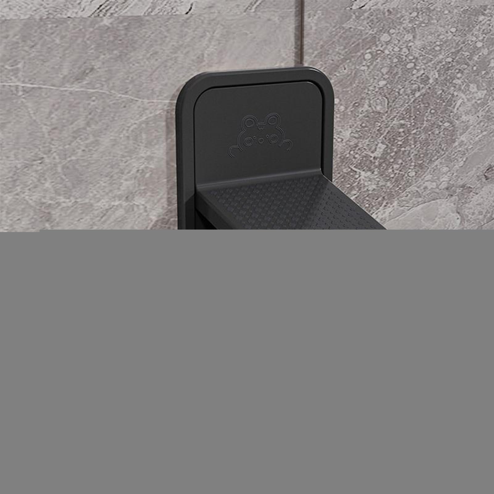 Shower Foot Rest – PP 21.5x11x9.2cm | Leg Shaving Footstool With Tray, Wall Bathroom Accessory For Metal, Glass, Marble Surfaces In Apartment, Hotel, RV Any Setting.