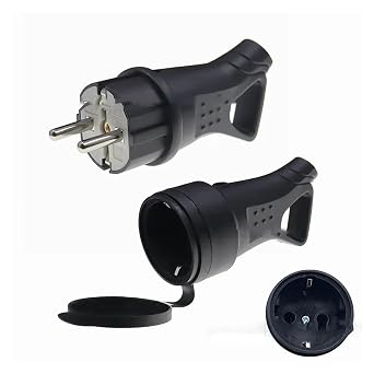 High Poer Socket Rubber Waterproof Electrical Grounded EU Connector 16A 250V Industrial Male and Female Anti Drop(Socket)