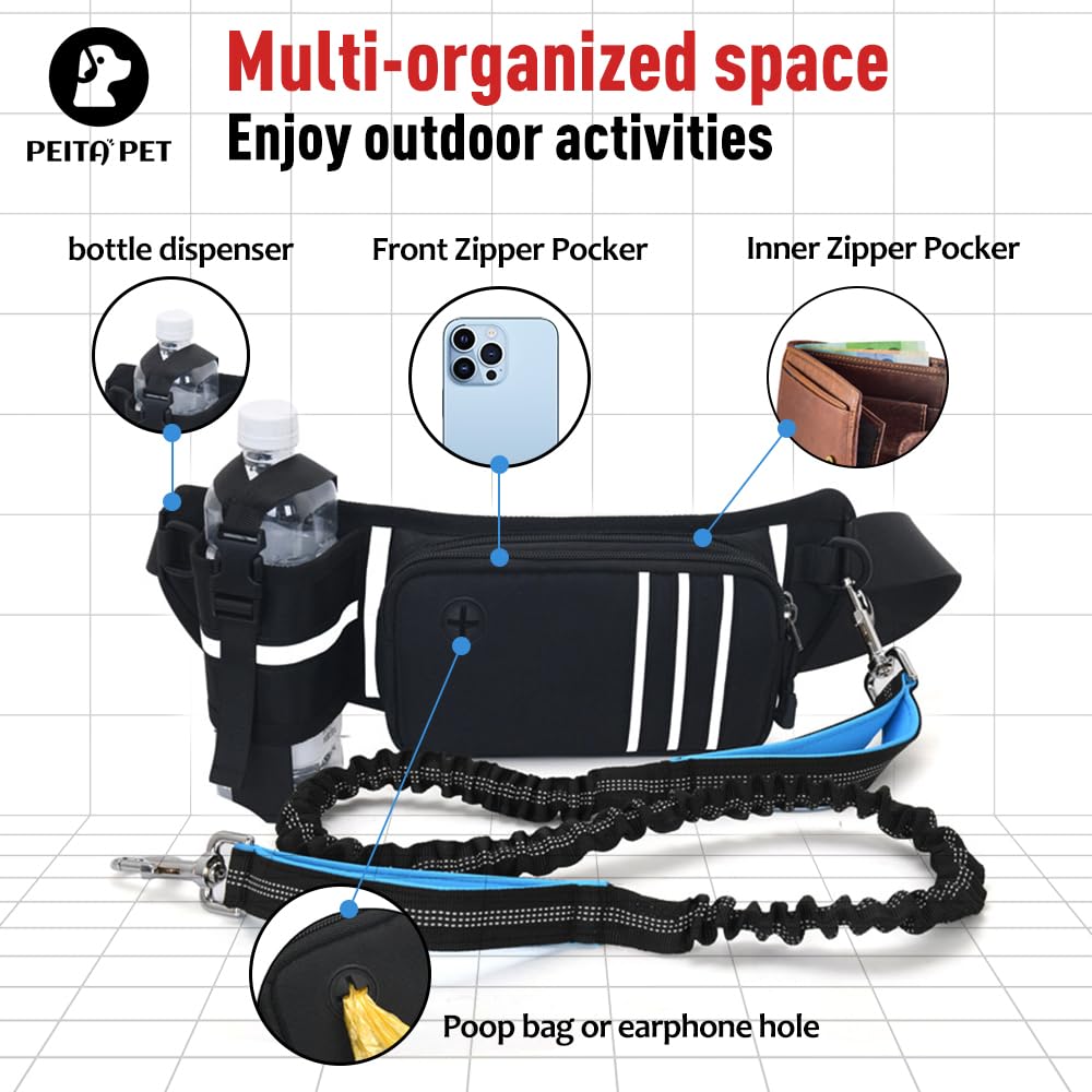 Dog Agility Training Equipment Dog Tether Tethers For Outdoors -1 Pc Dog  Leash Sturdy Durable Hands Waist Belt Leash Bungee Harness Fpr Jogging  Running Hiking Dog Walking Belt