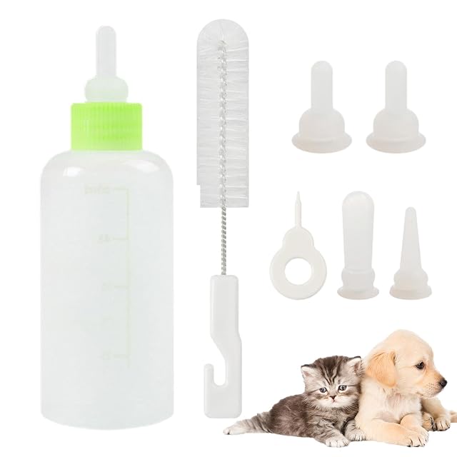 Foto 8 de 8 de Opilroyn Biberones para cachorros para lactancia, kit de biberones de lactancia para gatos pequeños