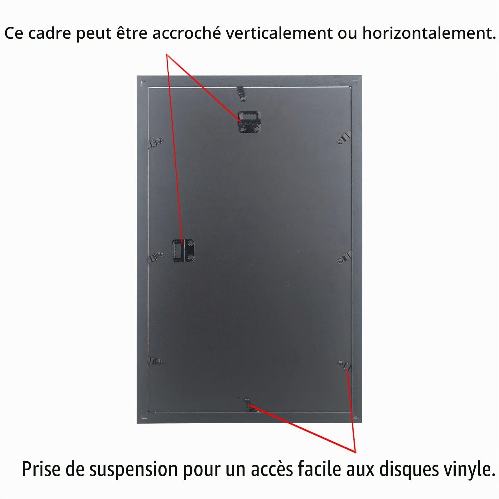 Cadre mural pour disque vinyle de 30,5 cm, pour disques vinyles de 30,5 cm et couverture de 30,5 x 30,5 cm, 12 albums de musique/Jukebox Record de 30,5 cm (UX22B1624BB)