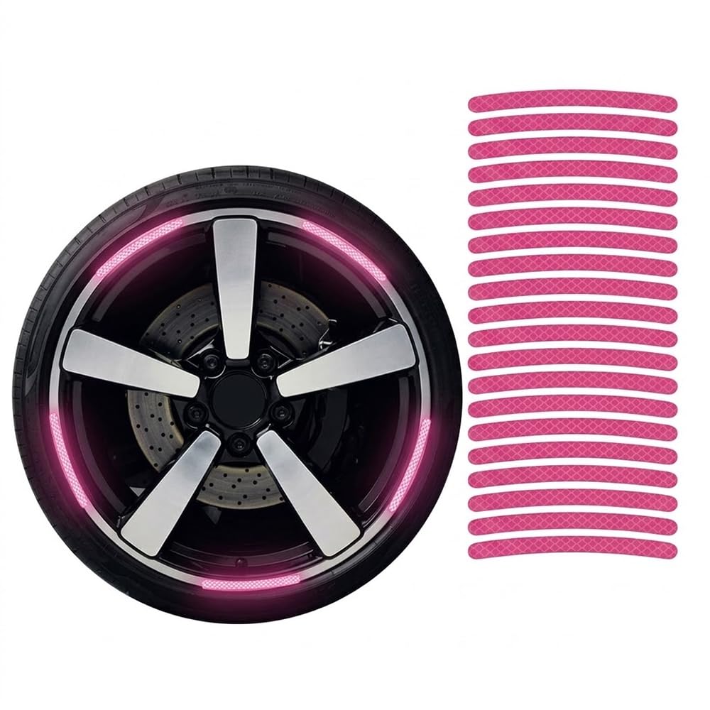 zhangqin Motorcycle Wheel Rim Reflective Stickers for Triumph Tiger 900 GT T900 GT PRO Tiger 850 Sport, Night Driving Safety Warning Decals, Bright Honeycomb Strip, Strong Adhesion Tape,Pink