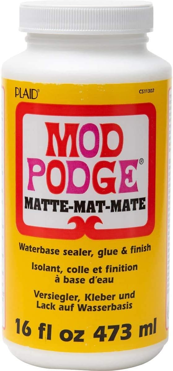 Mod Podge Complete Decoupage Kit-Two 16oz Bottles Waterbase Sealer/Glue (Matte Gloss Finish) with 4-pk Foam Brush Set, Clear