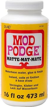 Mod Podge Complete Decoupage Kit-Two 16oz Bottles Waterbase Sealer/Glue (Matte Gloss Finish) with 4-pk Foam Brush Set, Clear
