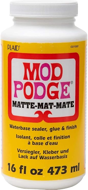 Mod Podge Complete Decoupage Kit-Two 16oz Bottles Waterbase Sealer/Glue (Matte Gloss Finish) with 4-pk Foam Brush Set, Clear