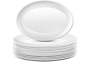 Dandat Commercial Bulk Restaurant Plates 12Pcs Melamine Serving Platters
