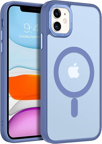 BENTOBEN iPhone 11 Phone Case, Phone case iPhone 11 Magnetic Case [Compatible with MagSafe] Translucent Matte Slim Shockproof Anti-Fingerprint Anti-Scratch Protective Cover for iPhone 11 6.1’’ Blue