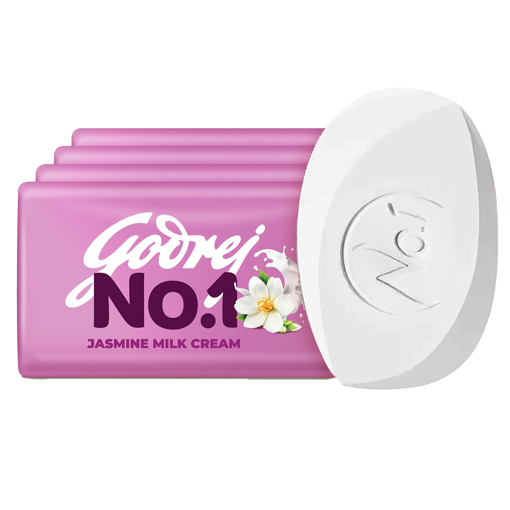 Godrej No.1 Jasmine Soap (100g), Pack of 4 - High TFM (Grade 1 Soap), Long-Lasting Fragrance-image-3