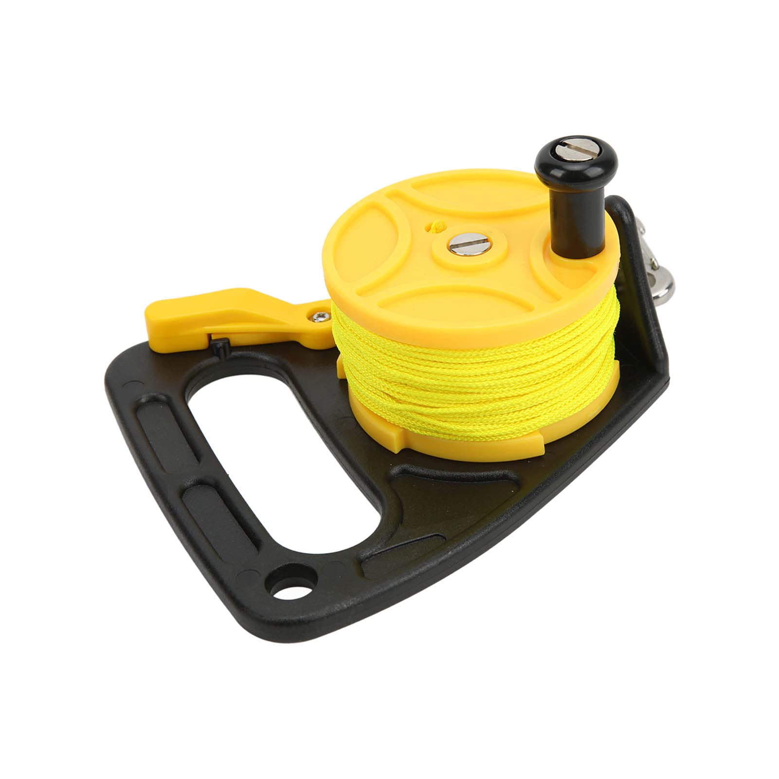 BuyWeek Moulinet de Plongée avec 46m Ligne, Moulinet de Plongée Sous Marine avec Bouchon de Pouce Crochets, Moulinet de Pêche pour Plongée en Apnée, Sports Nautiques Sous Marins (Jaune)