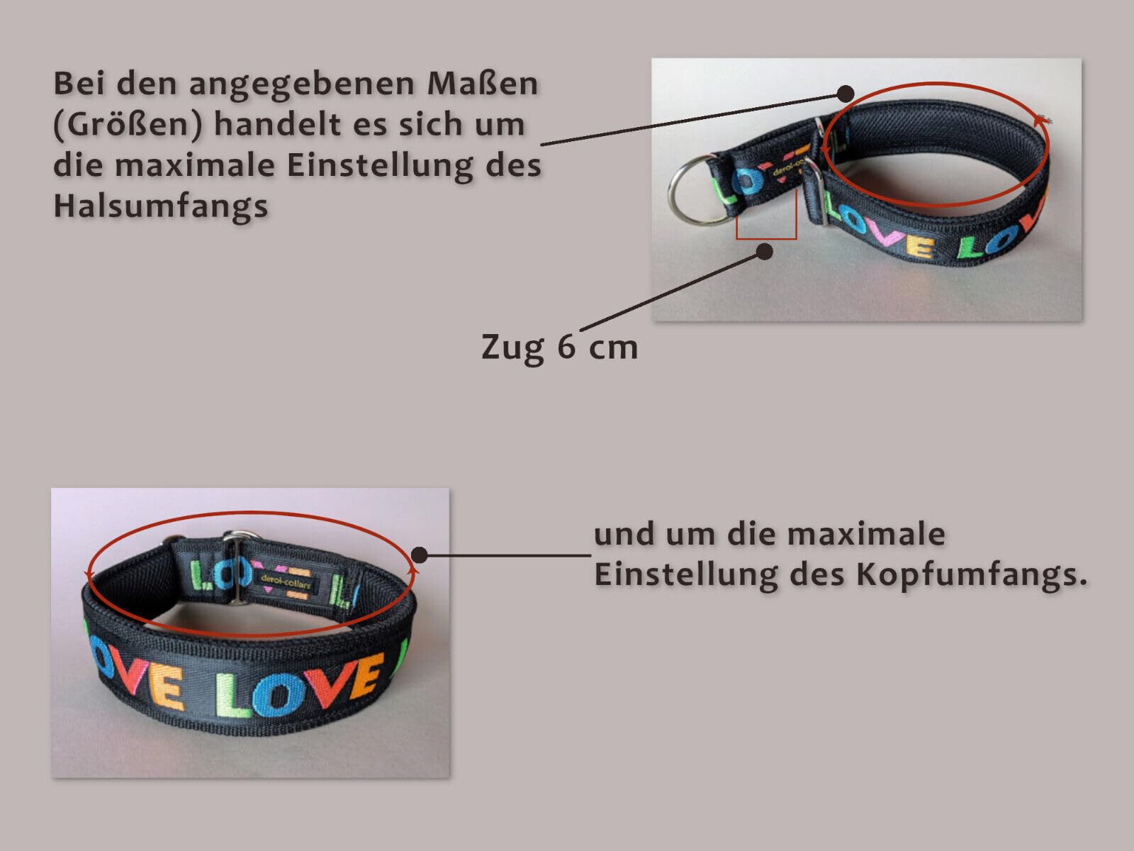 Martingale Hundehalsband 4cm breit, verstellbar, Zugstopp, bis 48cm Hals- 54cm Kopfumfang
