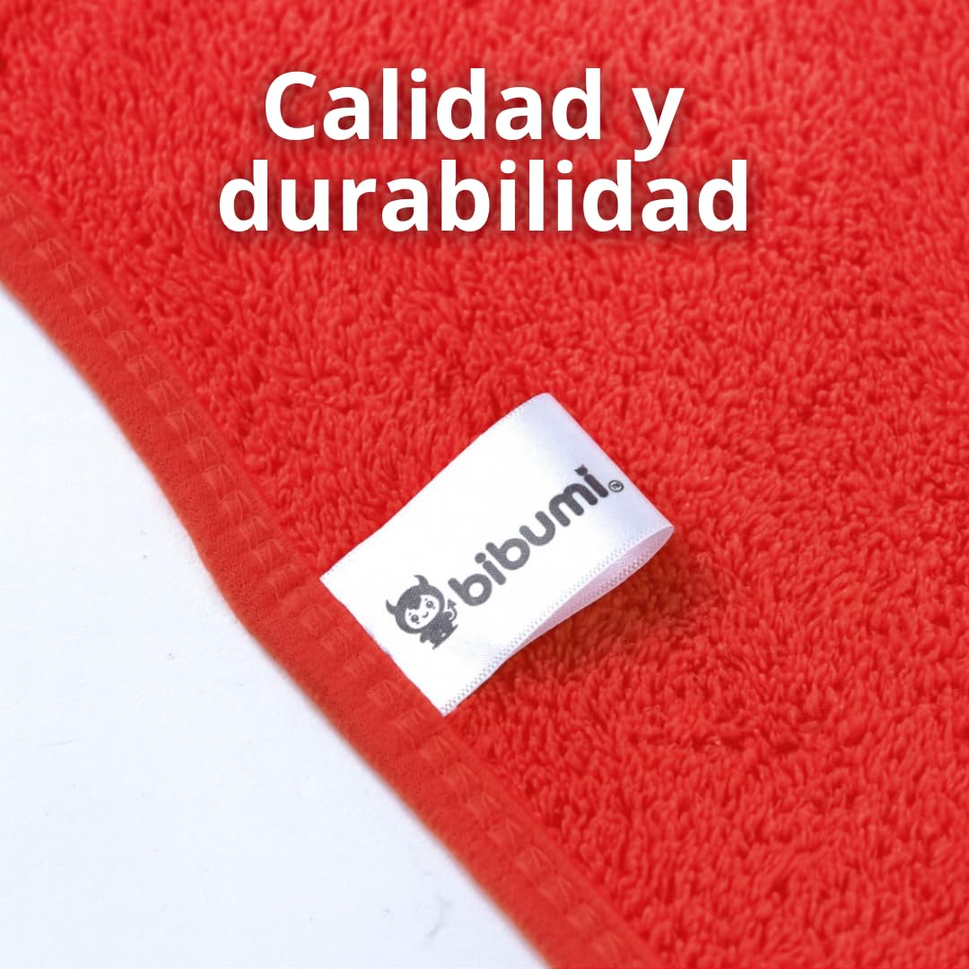 Toalla Bebe con Capucha - Capa de Baño Bebe - Albornoz Bebes talla 0 a 4 años - Regalos para Recien Nacidos Originales - Unisex de Niño y Niña - Toallas Niños Piscina y Playa - Toalla Niño Baño (Rojo)