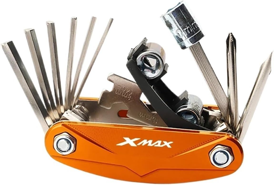 Fit for Yamahaa Xmax 125/250/300/400 X Max Repair Screwdriver Set Tool Multifunctional Tool Conbination Tool Accessories(Orange)
