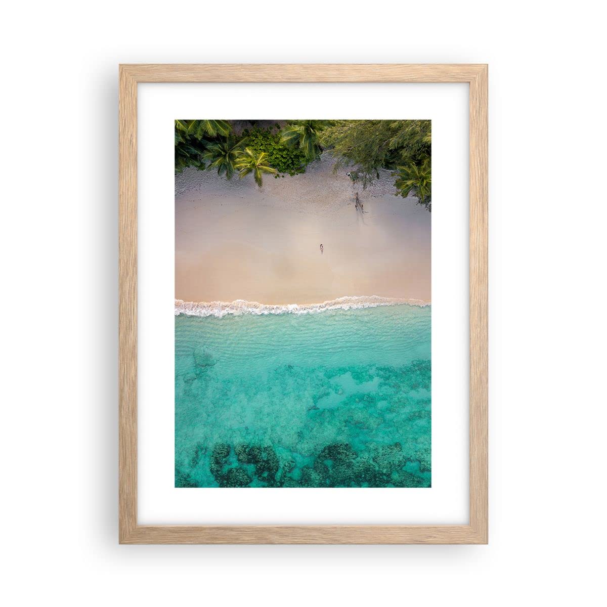 Poster da Parete Playa Trópico Borde Póster Marco Roble Claro 30x40cm Moderno Cuadros Decorativo Decoracion Salon Dormitorio Cocina Cuadros Pared Imágenes Wall Art Prints Decor - P2NPA30x40-5000