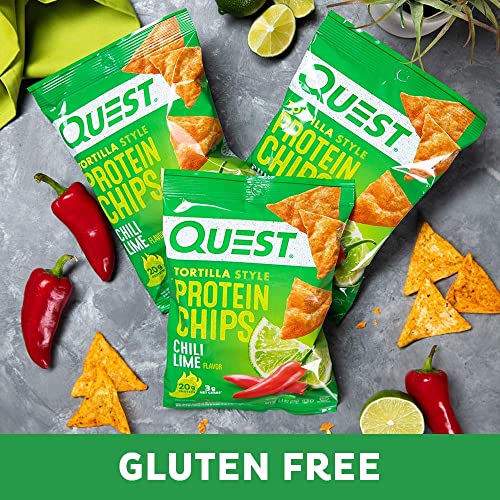 Quest Nutrition Tortilla Style Protein Chips, Chili Lime, Low Carb, Gluten Free, Baked, 1.1 Ounce (Pack Of 8) #TOP4