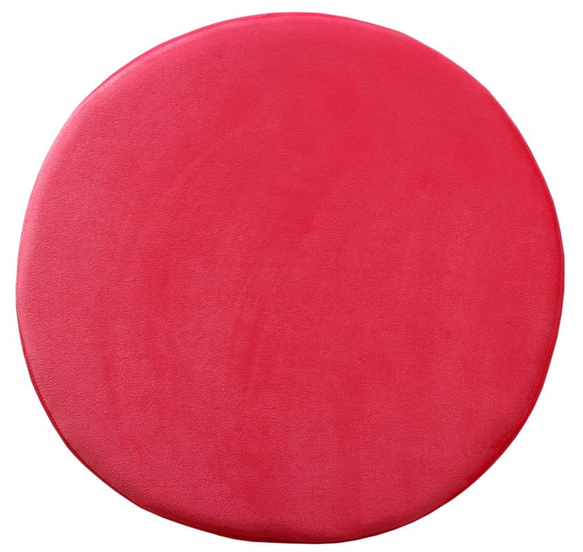 SmartKart Ottoman Pouffe Footstool for Living Room Ottoman Bench, Round Pouffe, Upholstered Velvet, Wooden Small & Large Sizes for Home Dcor, 16x16x16 Inch, Baby Pink 4