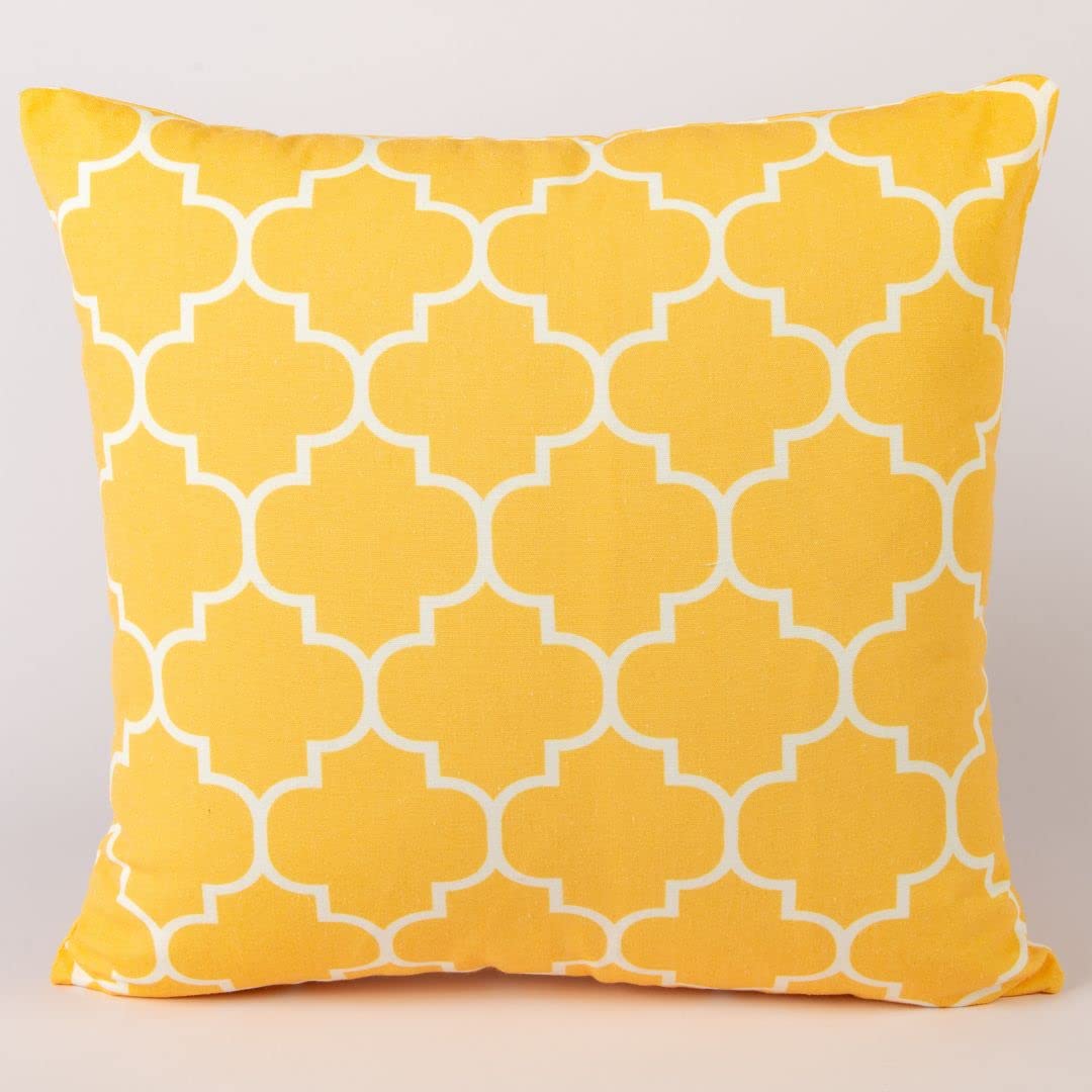 CUSHY HOME 2 Pack Matching Cushion Covers Geometric Luxury Double-sided Pillowcases for Livingroom Sofa Bedroom with Invisible Zipper 45cm x 45cm 18x18 inches Yellow - Image 2