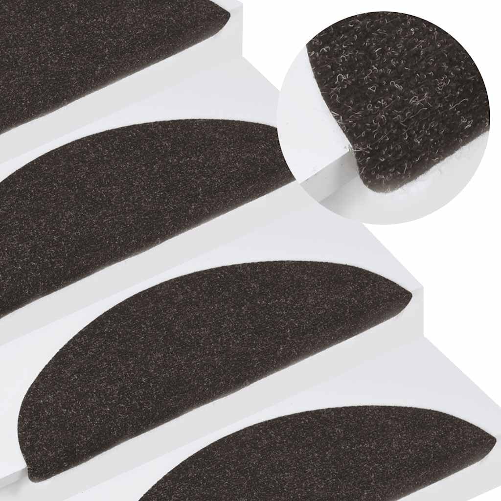 Tidyard Tapis d'escalier Auto-adhésifs 30 pcs Noir 56x17x3 cm, Tapis Escalier Tapis de Sécurité pour Sol Protection, Aînés et Animaux Style B