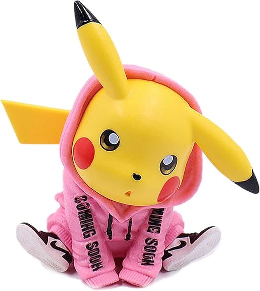 Amazon Co Jp アニメーション アニメアクションフィギュアポケモンパーカーピカチュウ Pvc かわいい 細かいモデル驚きの贈り物の装飾リビングルームのお土産の机 11cmピカチュウピンク Color Pikachu Pink ホビー