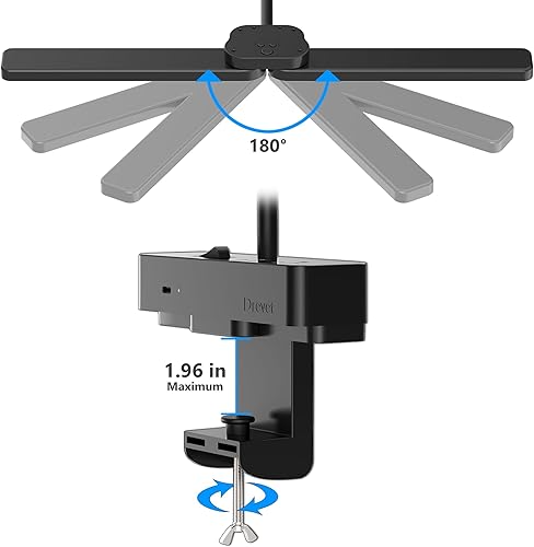 Miniatura 6 de Lámpara LED de escritorio para oficina en casa, luz de escritorio con clip para cuidado de los ojos con cuello de cisne flexible, puerto de carga
