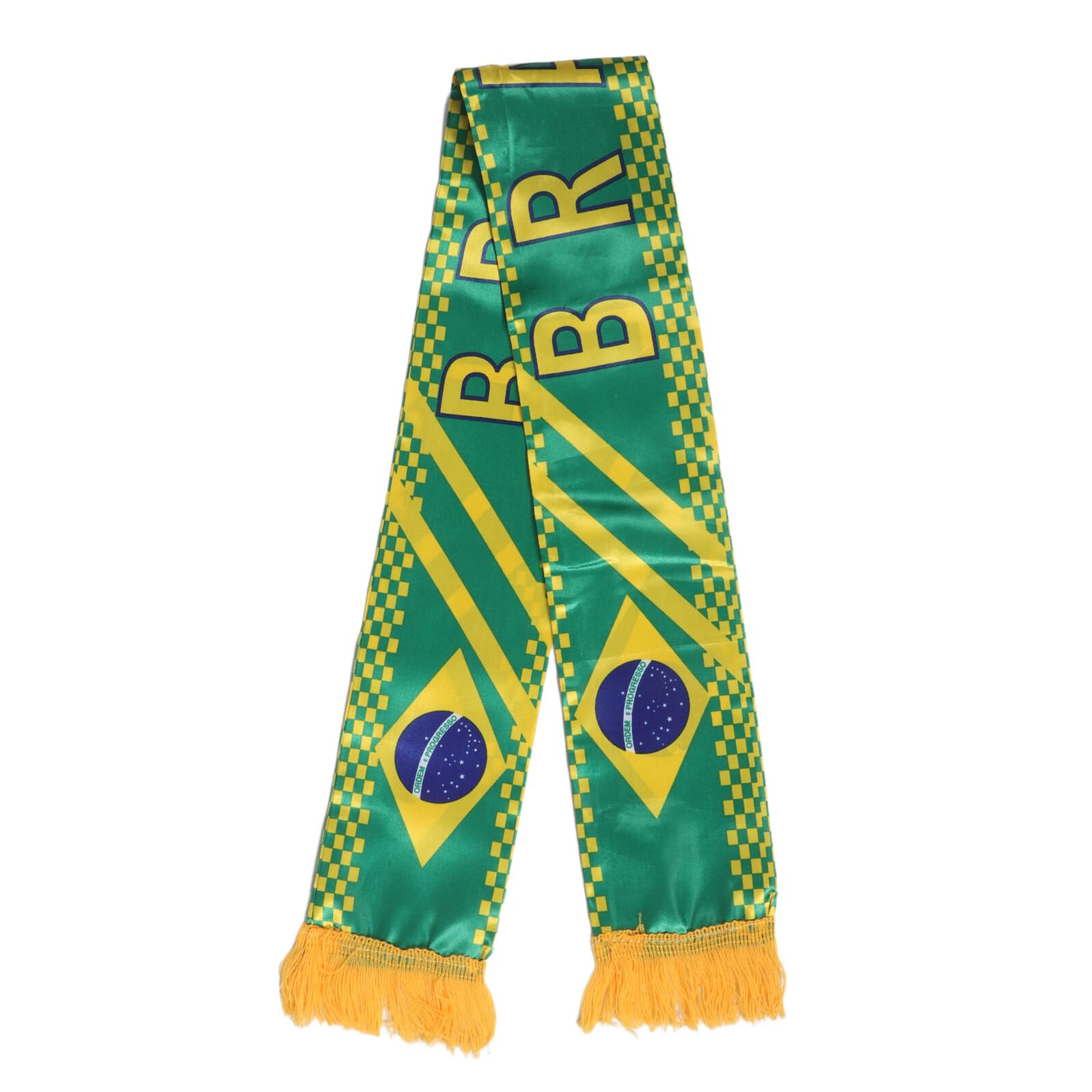 HEMOTON Sciarpa da Tifoso di Calcio Nazionale in Poliestere 53x13 Cm con Motivo Bandiera Brasile, Leggera e Resistente, per Eventi Sportivi e Supporto Squadre Calcio
