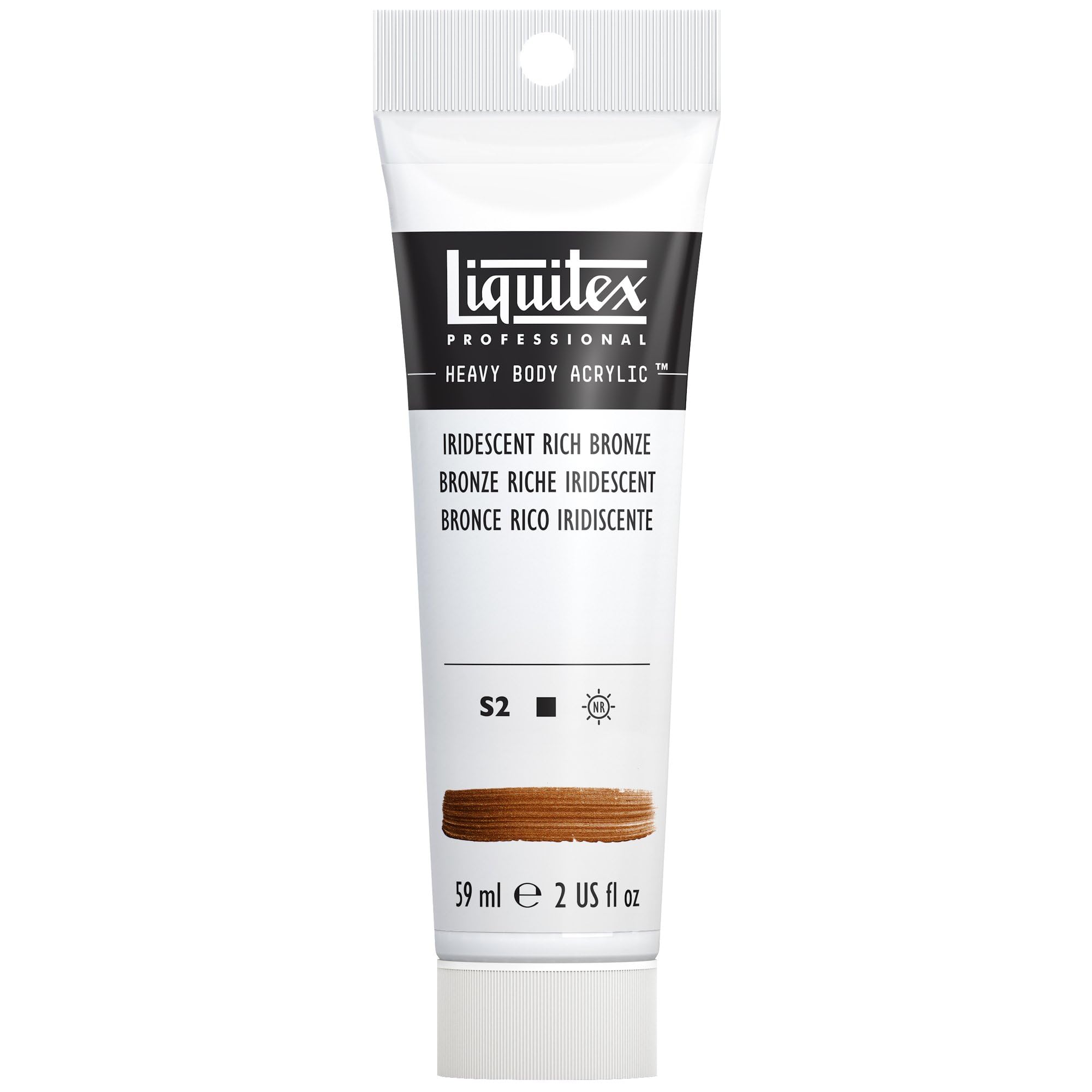 Liquitex 1045229 Professional Heavy Body Acrylfarbe in Künstlerqualität mit ausgezeichneter Lichtechtheit in buttriger Konsistenz, 59ml Tube - Irisierende satte Bronze