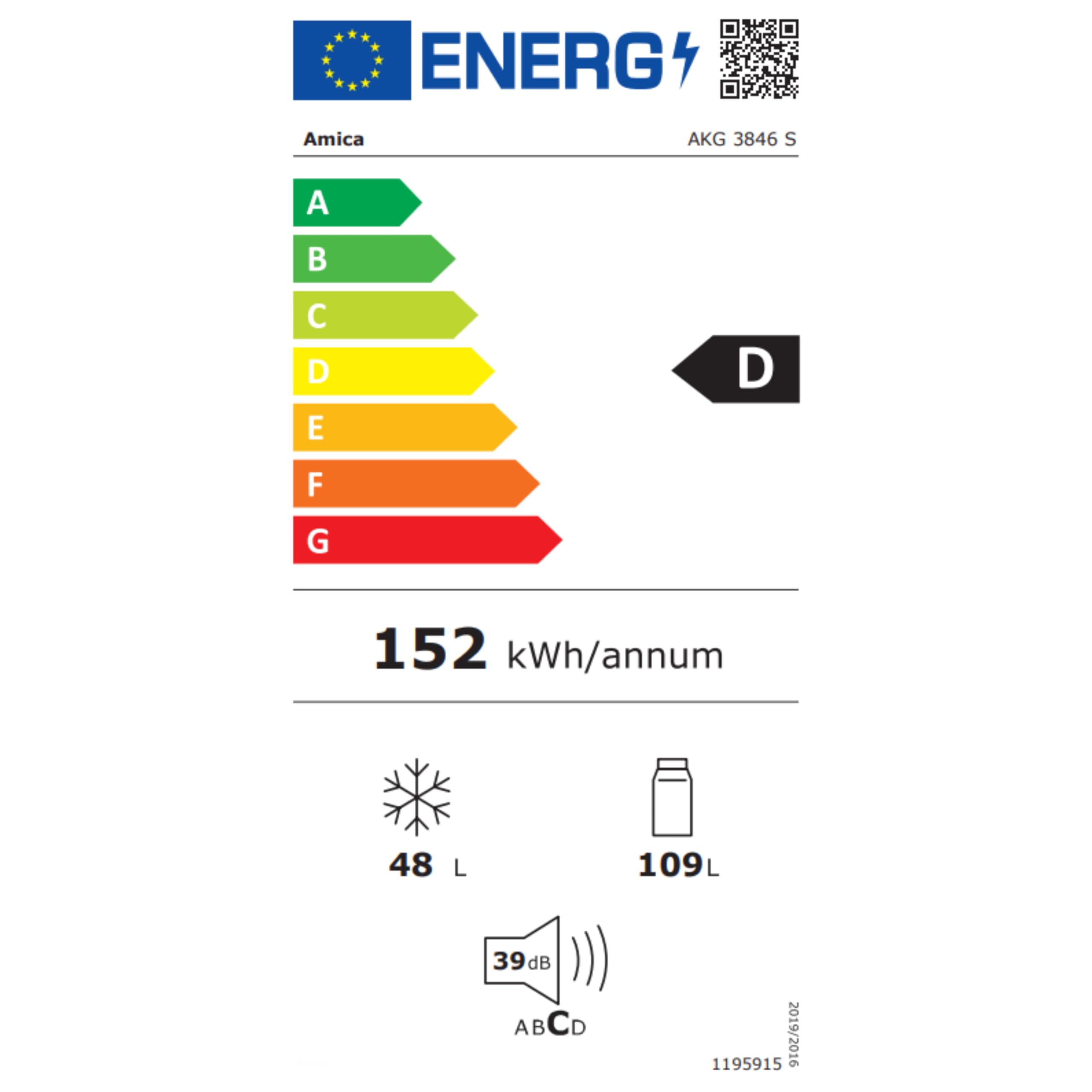 Amica Kühl-Gefrierkombination freistehend 157L FrostControl 144x47,4x49,5 cm LED‑Beleuchtung Elektronische Steuerung Kuehlschrank AKG 3846 S - Schwarz Edelstahloptik