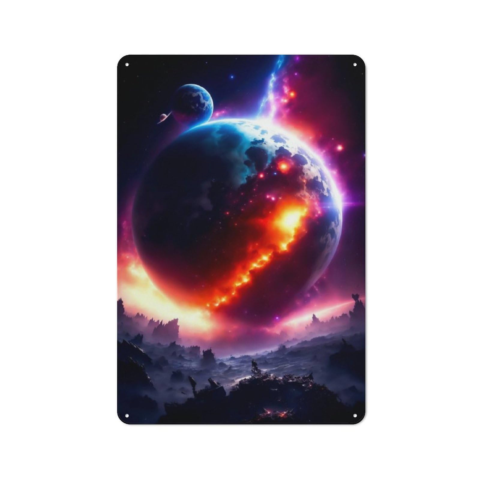 Junmoney Stellar Whispers Tin Wall Plaque 30X20cm With For Studio Or Craft Room, For Metal Sign Collectors, For Kitchen And Home Bar Decor