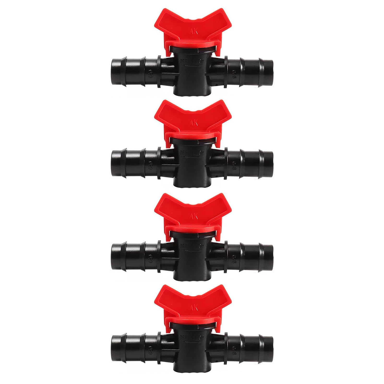 SagaSave 4PCS Barbed Ball Valve, 16mm Drip Irrigation Barbed Ball Valve, Shut Off Switch Flow Control Valve, Ball Valve Barbed, Hose Pipe Joiner Faucet Connector Adapter (BK)