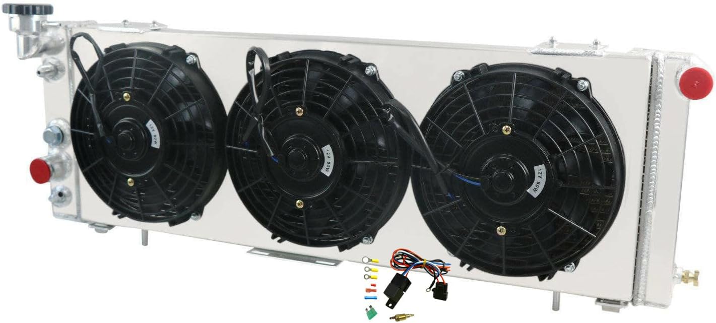 Full Aluminum Radiator for 1991-2001 Jeep Cherokee Comanche 2.5L 4.0L L4 L6 GAS 1 Row Core Radiators (Radiator Shroud Fan Relay Kits)
