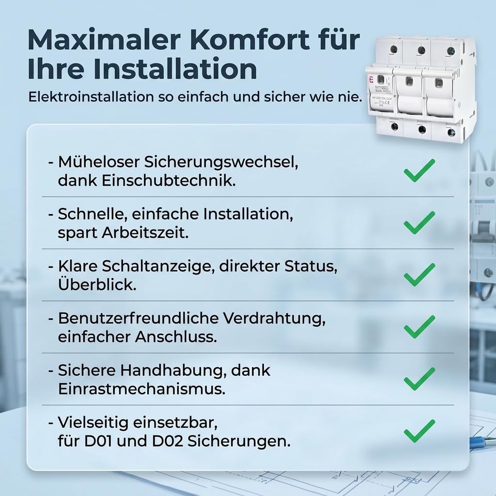 ETI Lasttrennschalter NEOZED Sicherungssockel 3-polig für D01-D02 Sicherungen - 63A - 400V (1)