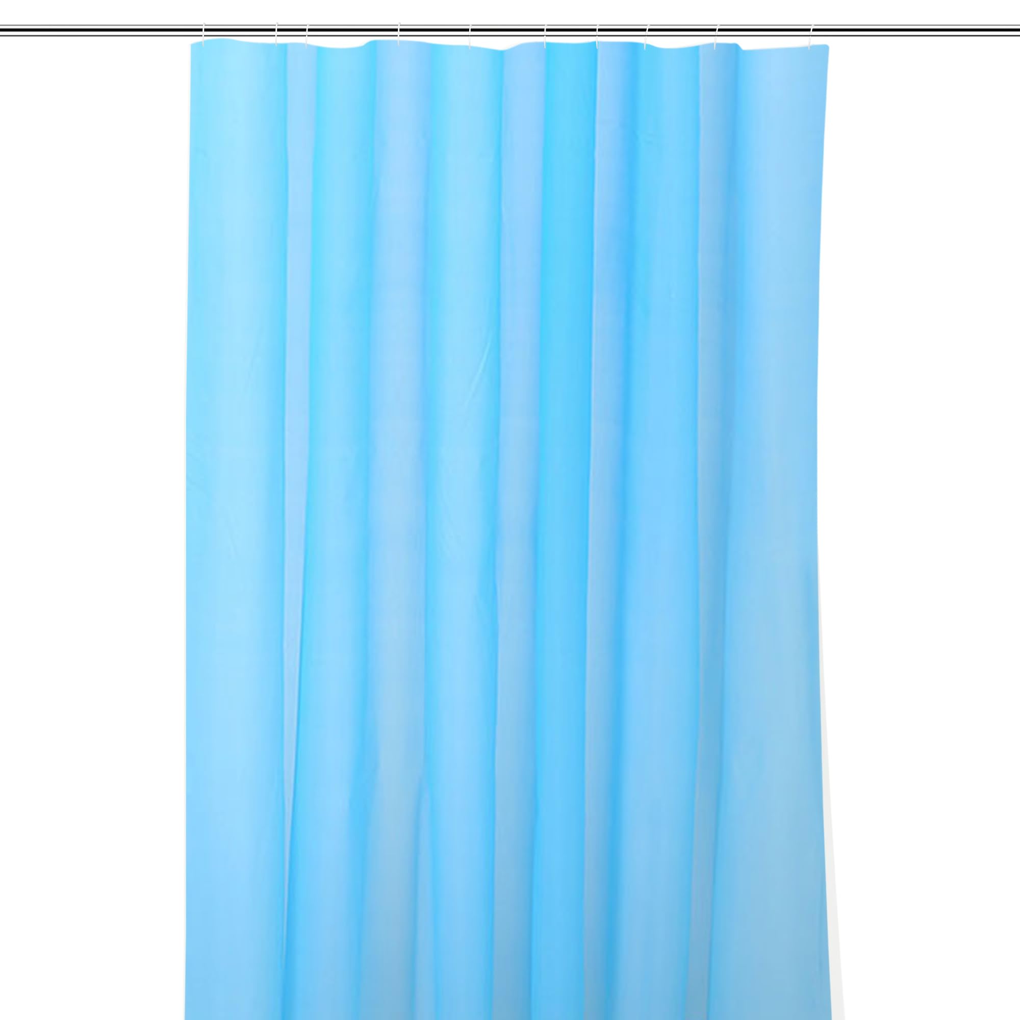 WedDecor Cortinas de ducha resistentes al moho, impermeables, PEVA, con 12 ganchos de plástico blanco, 180 x 180 cm, color azul