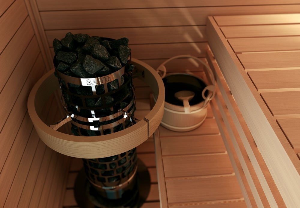 Sawo Aries Round Tower Premium 3HE Sauna Poêle Électrique 7,5 kW 230V 1N / 400V 3N