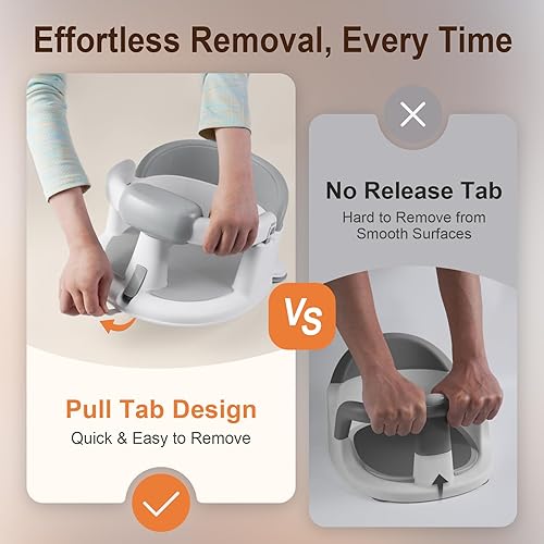 Miniatura 3 de Asiento de baño para bebés silla de bañera antideslizante con ventosas, soporte de baño seguro y cómodo para bebés, ideal para sentarse, fácil de