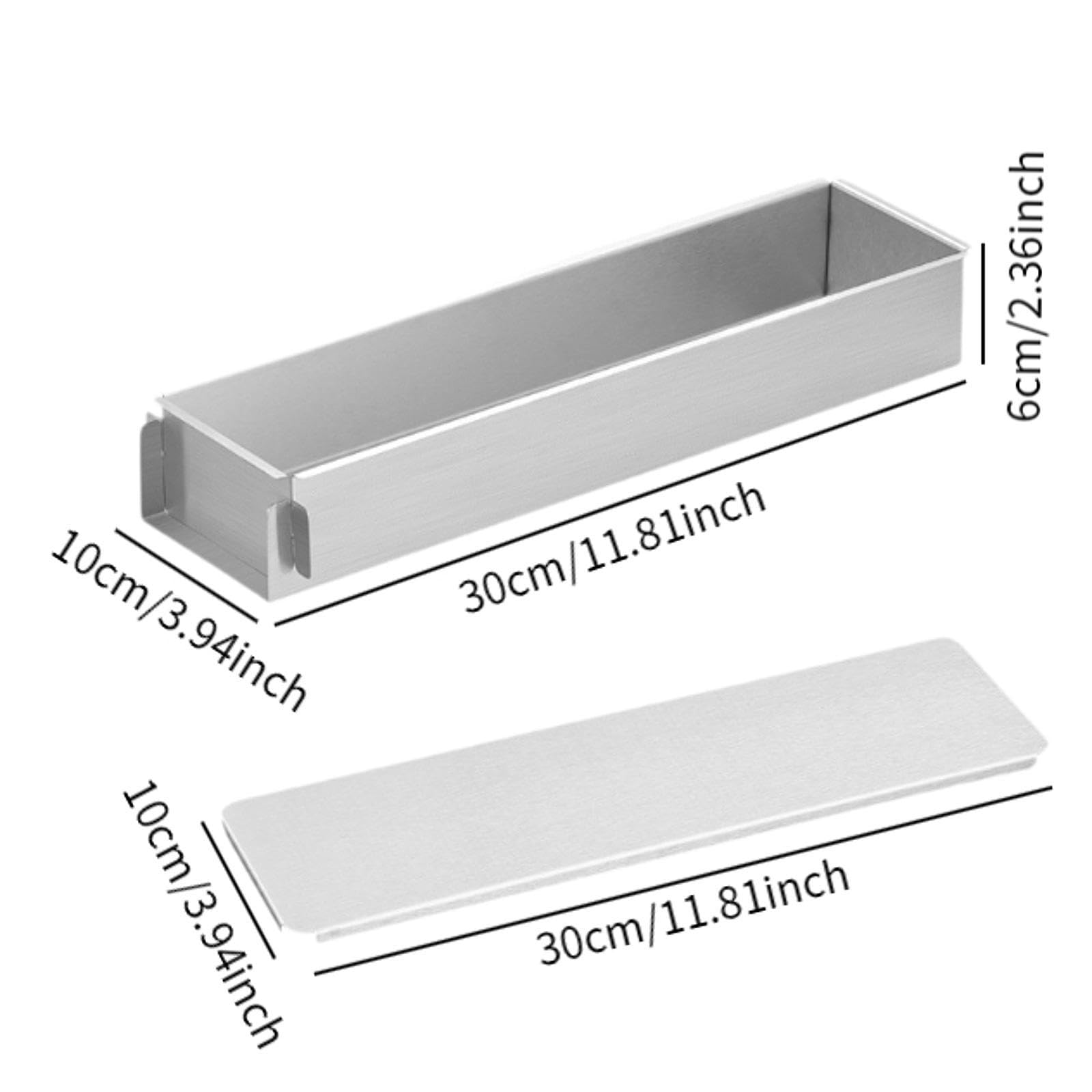 Molde para Tiramisú, Mousse, Pastel, Bandeja para Hornear, Acero Inoxidable, Laterales Desmontables, Fácil de Limpiar, Multiusos, Apto para La Cocina, 30cm con Tapa, Individual