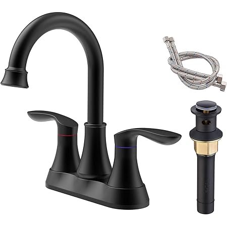 Luxury Bex Contemporary Single Handle One Hole Bathroom Vessel Sink Faucet Polished Chrome Matte Black Solid Brass - View #12