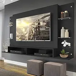 Painel Nairóbi Multimóveis para Tv de até 60 Polegadas com Nicho - Preto