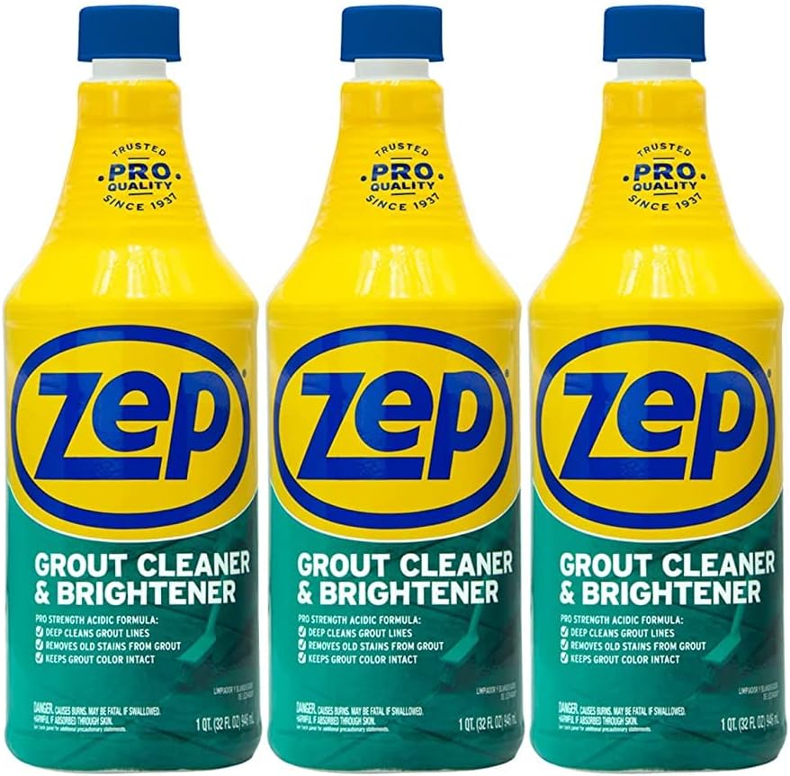 Zep Grout Cleaner and Brightener - 32 ounce (Pack of 3) ZU104632 - Deep Cleaning Pro Formula