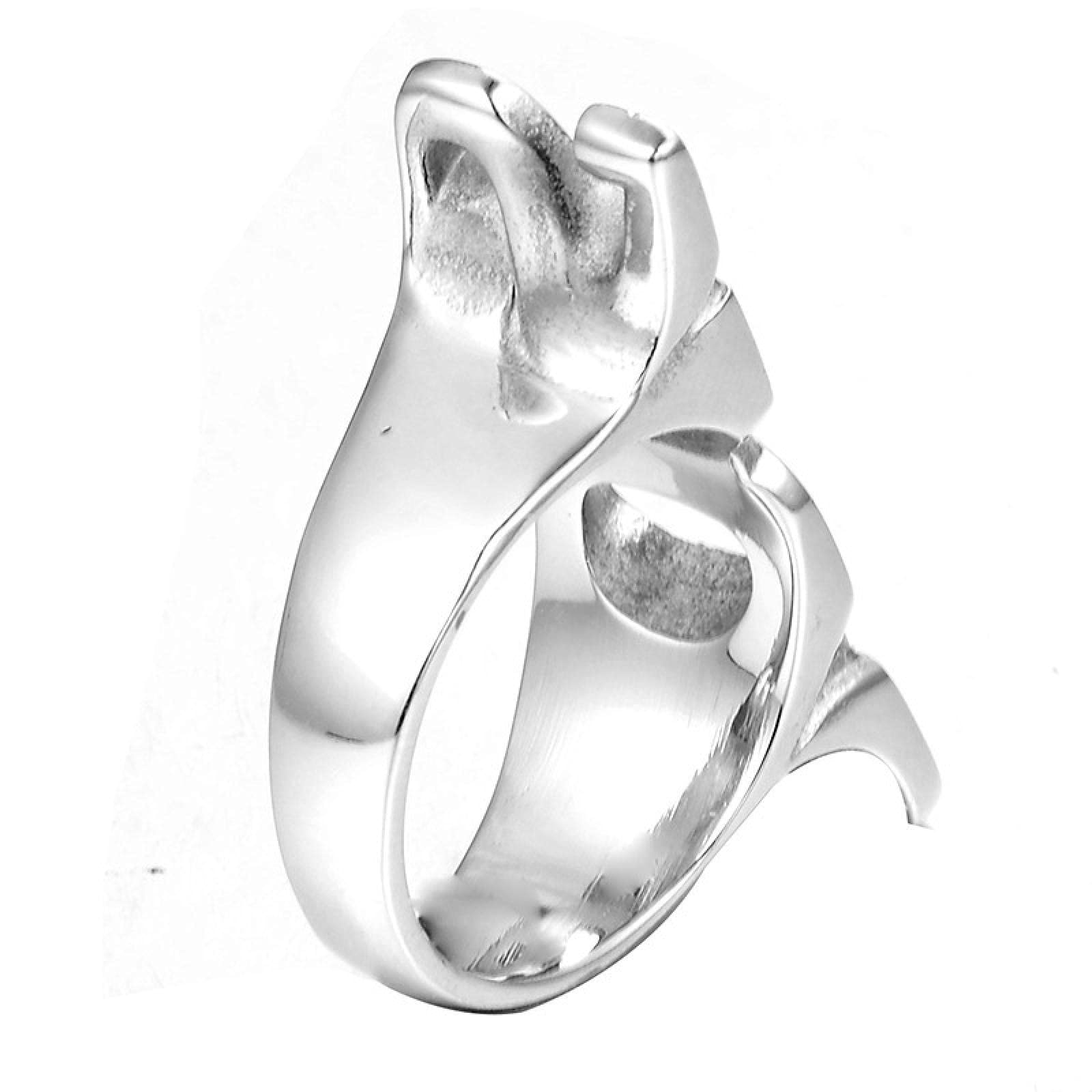 WEIXIANGYU European and American Popular Hip-Hop Style Boss Ring Men's Personality Trend Ring 8 Silver